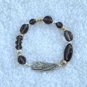 Noa Zuman Simulated Smokey🔥 Quartz Stretch Bracelet - NWT